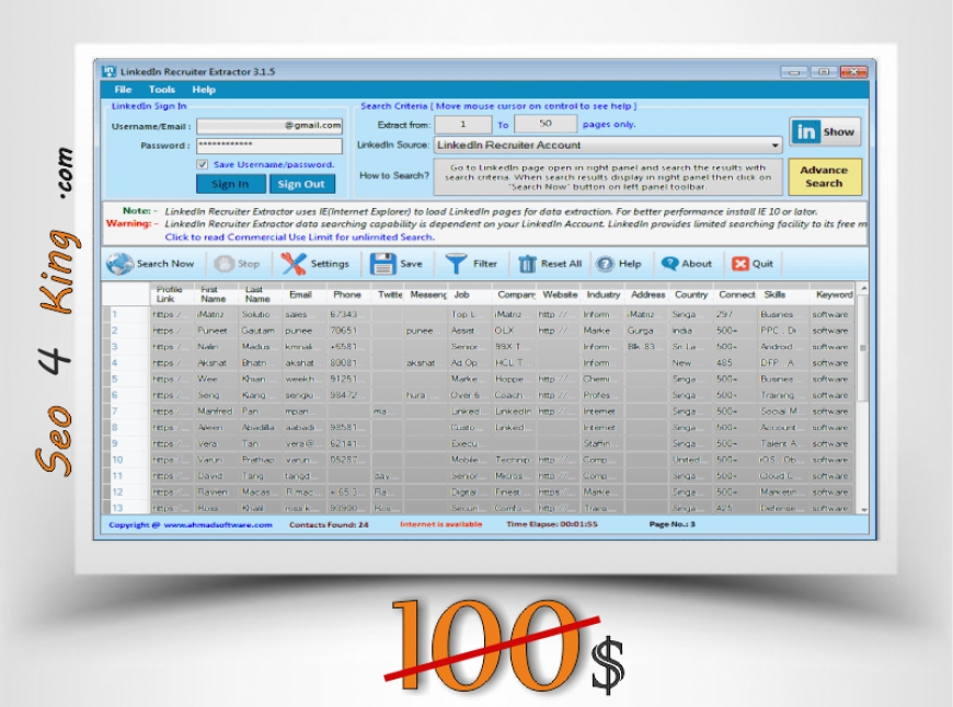 LinkedIN Recruiter Extractor 3.1.7